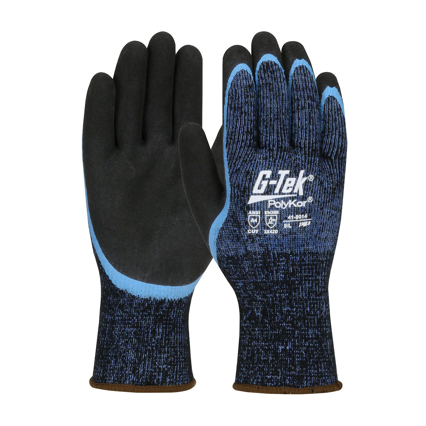 SEAMLESS KNIT SINGLE-LAYER POLYKOR®/ ACRYLIC BLEND GLOVE WITH DOUBLE-DIP LATEX MICROSURFACE GRIP ON PALM & FINGERS