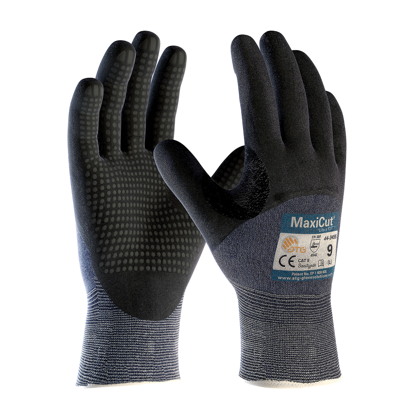 SEAMLESS KNIT ENGINEERED YARN GLOVE WITH PREMIUM NITRILE COATED MICROFOAM GRIP ON PALM, FINGERS & KNUCKLES - MICRO DOT PALM