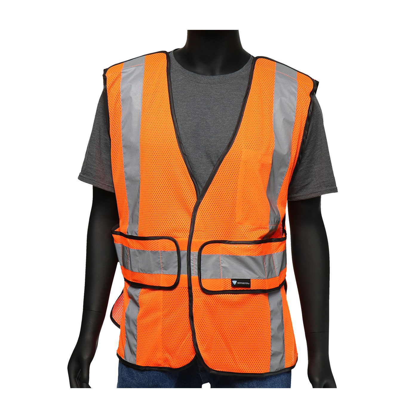 ANSI TYPE R CLASS 2 THREE POCKET EXPANDABLE MESH BREAKAWAY VEST