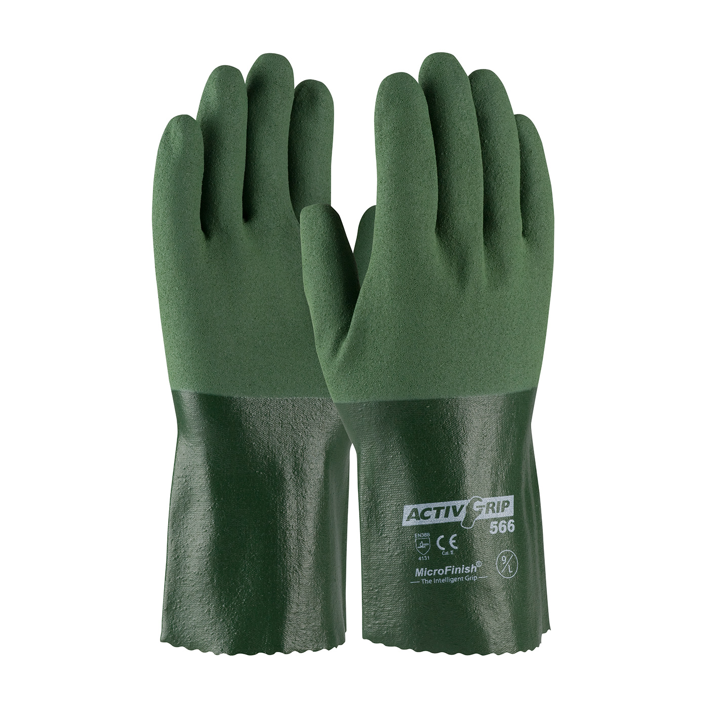 NITRILE COATED GLOVE WITH COTTON LINER AND MICROFINISH GRIP - 12"