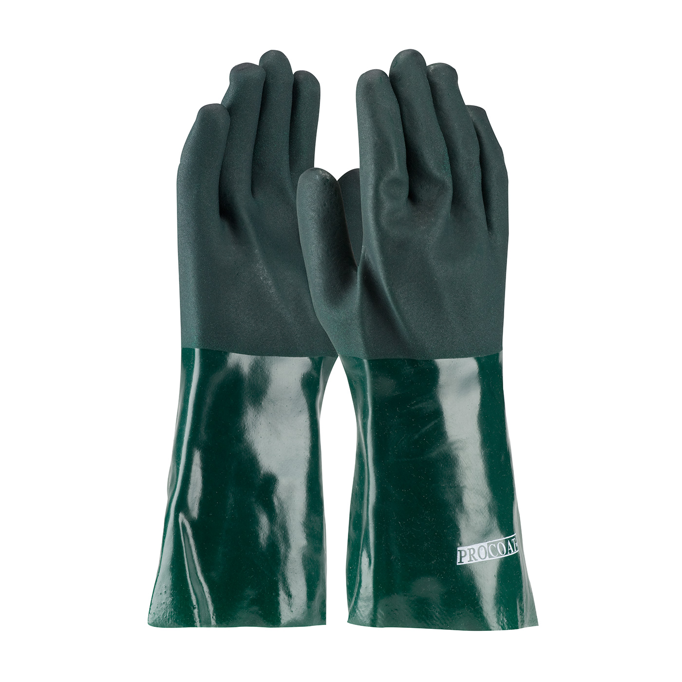 PVC DIPPED GLOVE WITH JERSEY LINER AND ROUGH ACID FINISH - 14"