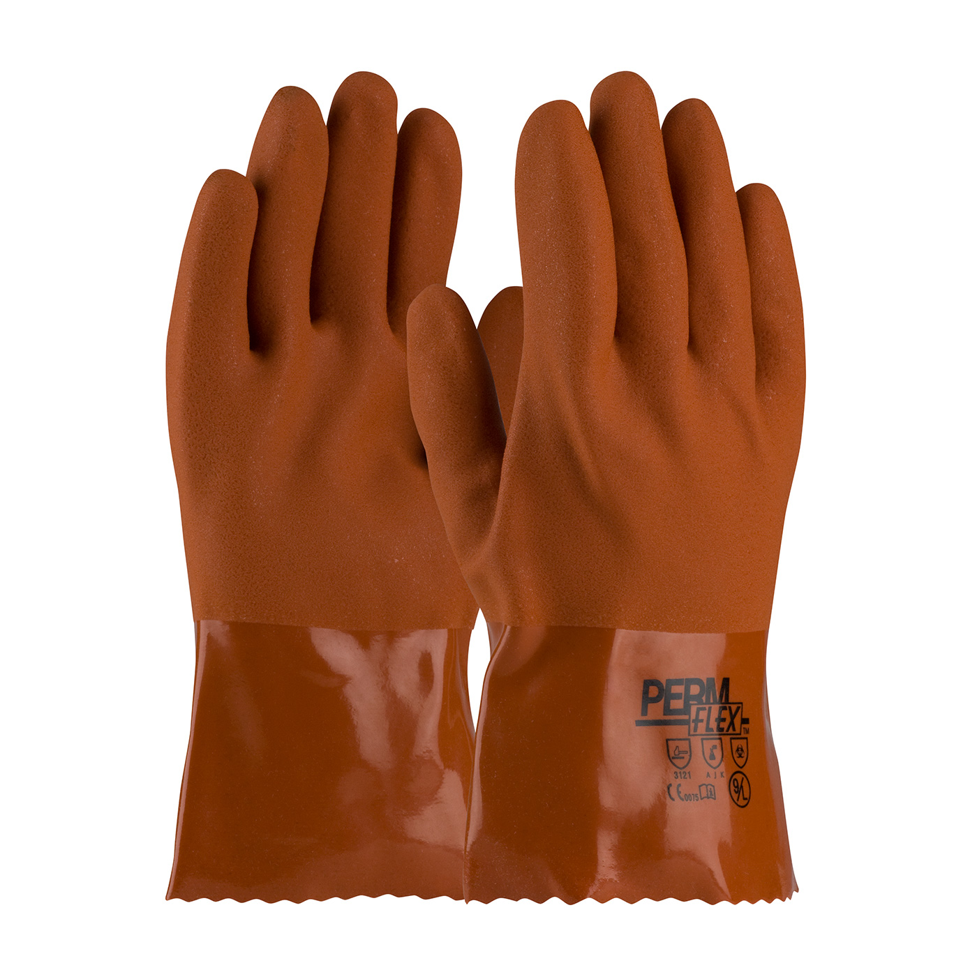 COLD RESISTANT PVC GLOVE WITH SEAMLESS LINER AND ROUGH COATING - 10"