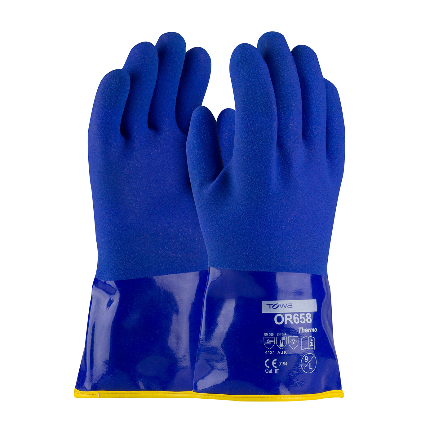 COLD RESISTANT PVC GLOVE WITH SANDY FINISH AND DETACHABLE ACRYLIC LINER