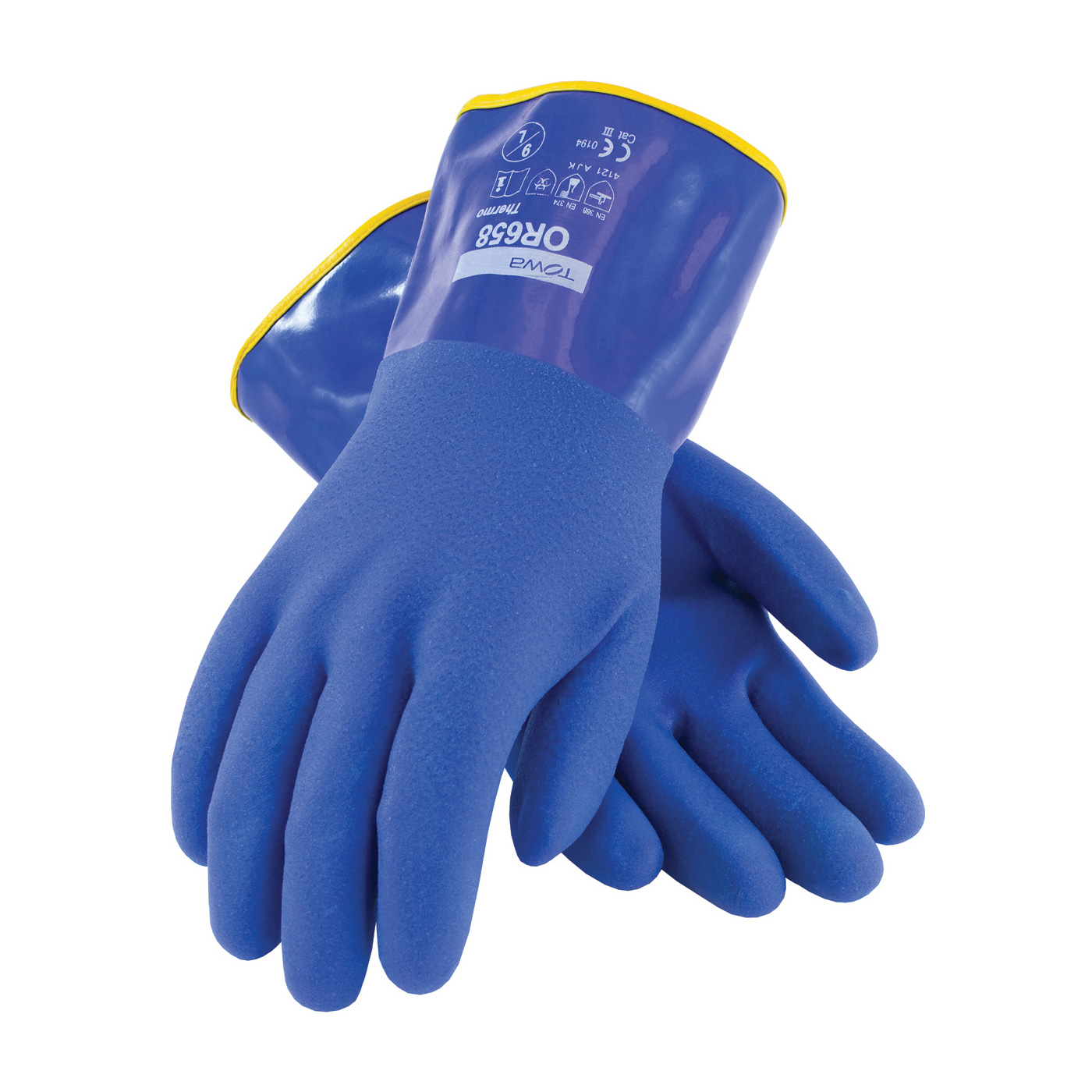 COLD RESISTANT PVC GLOVE WITH SANDY FINISH AND DETACHABLE ACRYLIC LINER