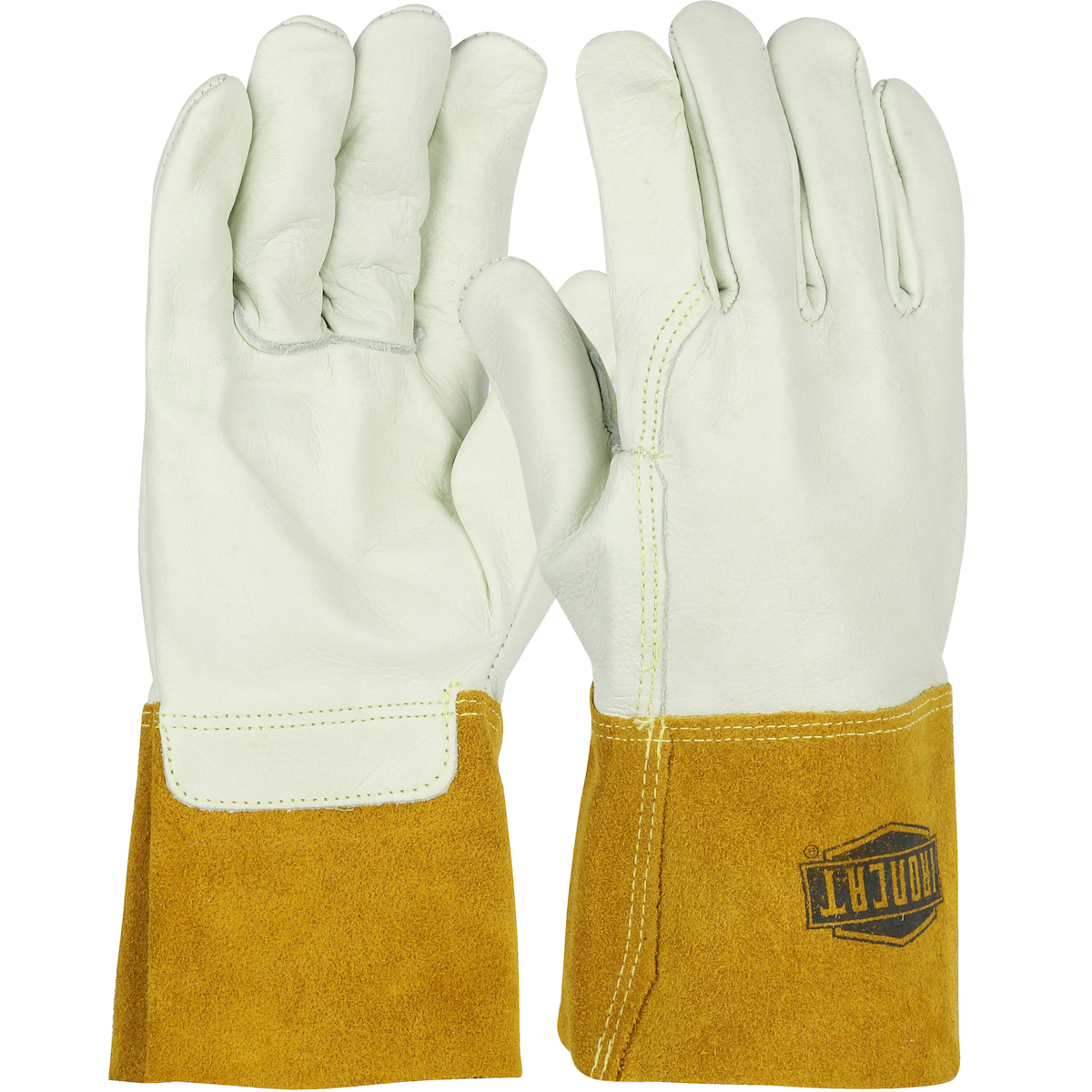 IRONCAT® PREMIUM TOP GRAIN COWHIDE LEATHER MIG WELDER`S GLOVE WITH KEVLAR® STITCHING - LEATHER GAUNTLET CUFF