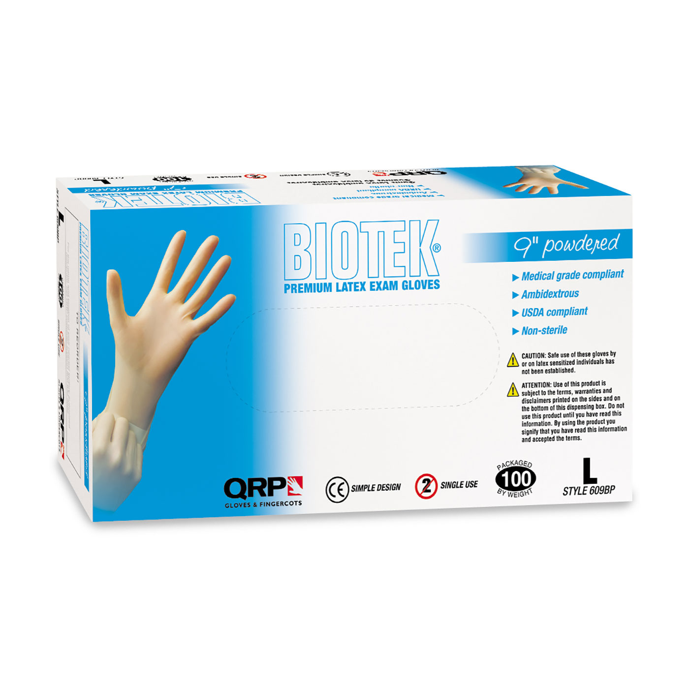 DISPOSABLE LATEX GLOVE, POWDER FREE WITH TEXTURED GRIP - 6 MIL