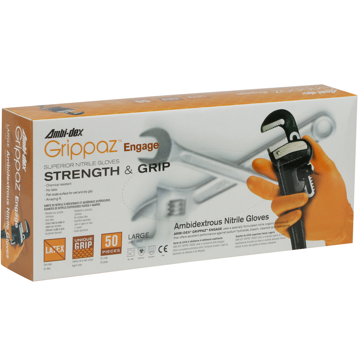 SUPERIOR AMBIDEXTROUS NITRILE GLOVE WITH TEXTURED FISH SCALE GRIP - 7 MIL
