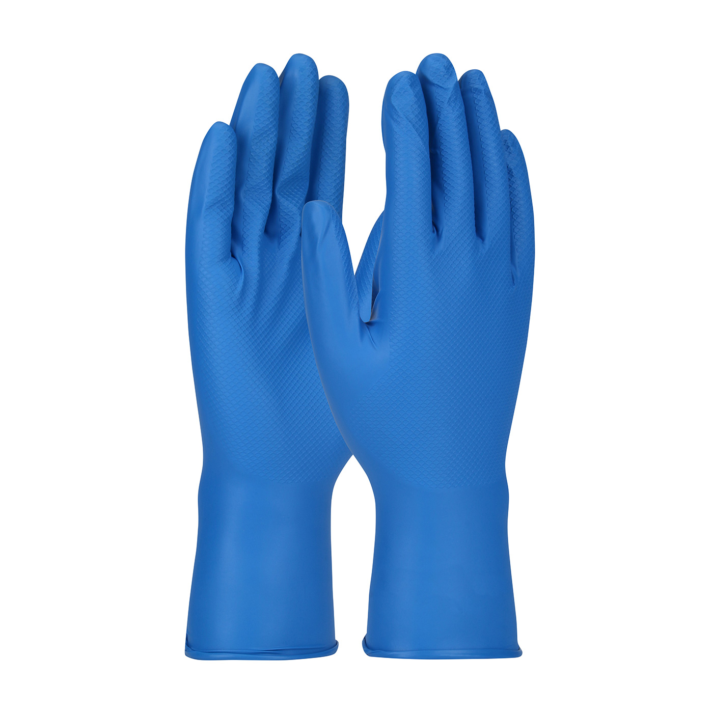 SUPERIOR AMBIDEXTROUS NITRILE GLOVE WITH TEXTURED FISH SCALE GRIP - 8 MIL