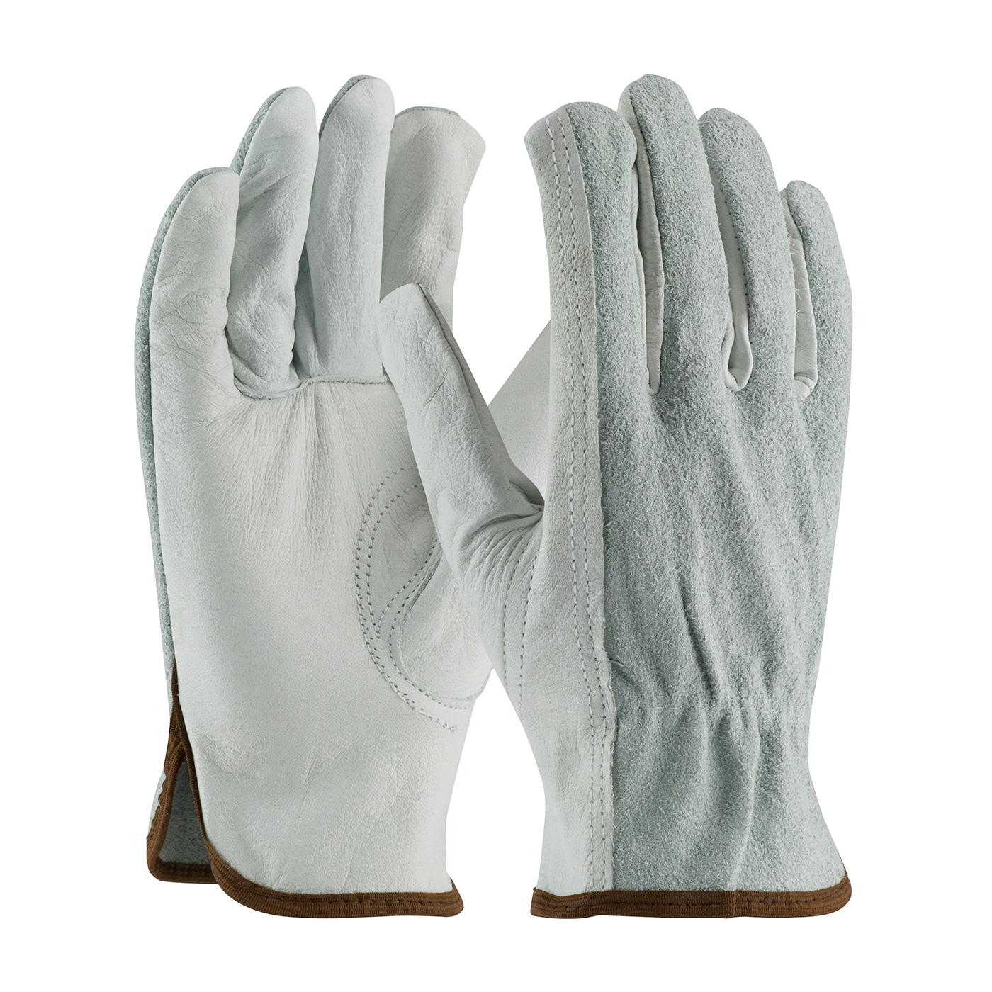 REGULAR GRADE TOP GRAIN DRIVERS GLOVE WITH SHOULDER SPLIT COWHIDE LEATHER BACK - KEYSTONE THUMB