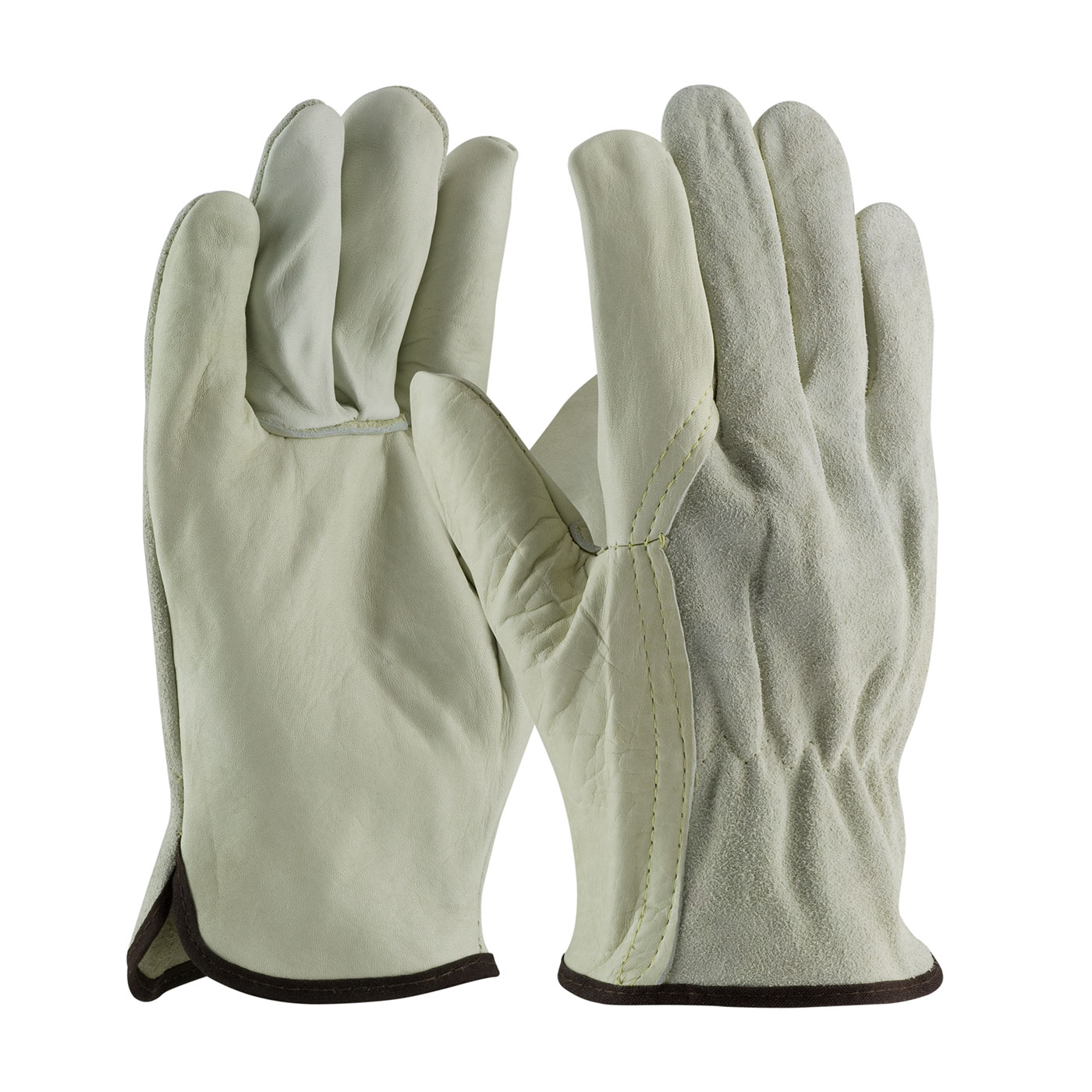REGULAR GRADE TOP GRAIN DRIVERS GLOVE WITH SHOULDER SPLIT COWHIDE LEATHER BACK AND KEVLAR® STITCHING - WING THUMB