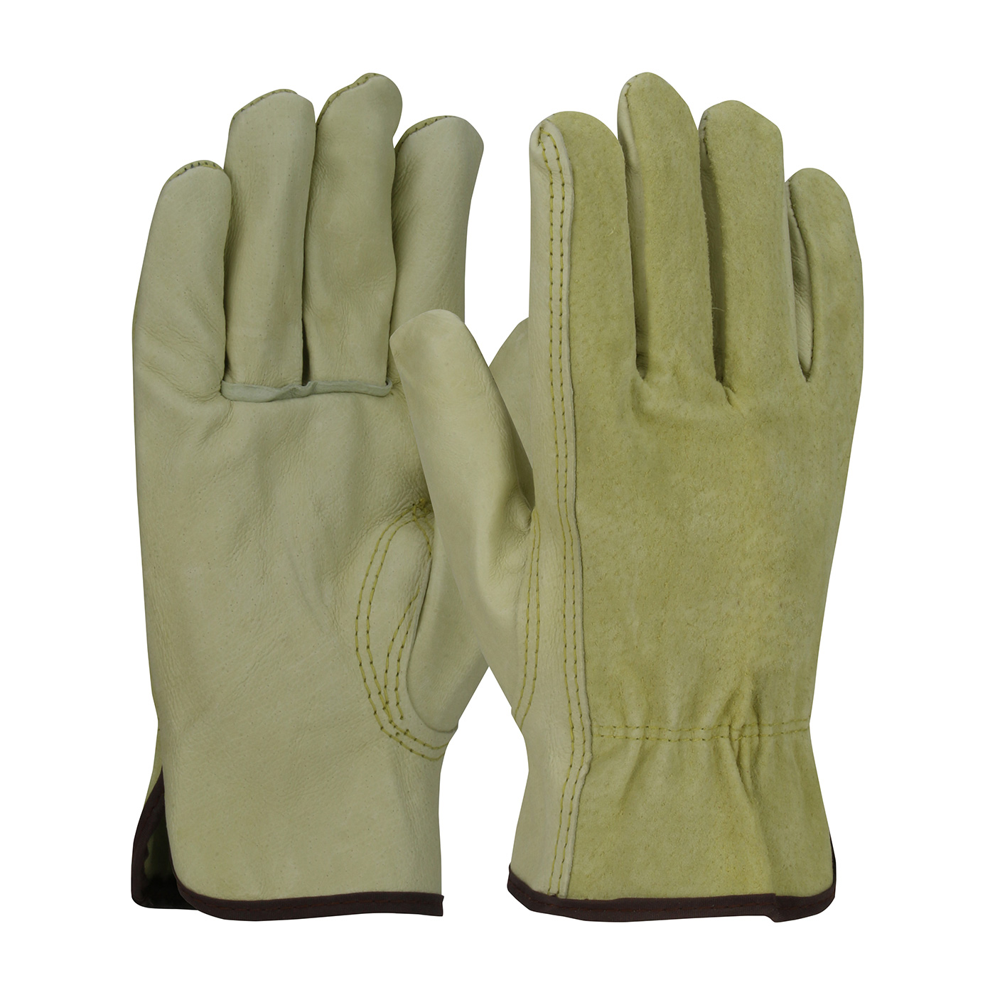 INDUSTRY GRADE TOP GRAIN PIGSKIN LEATHER DRIVERS GLOVE WITH SPLIT PIGSKIN LEATHER BACK - KEYSTONE THUMB