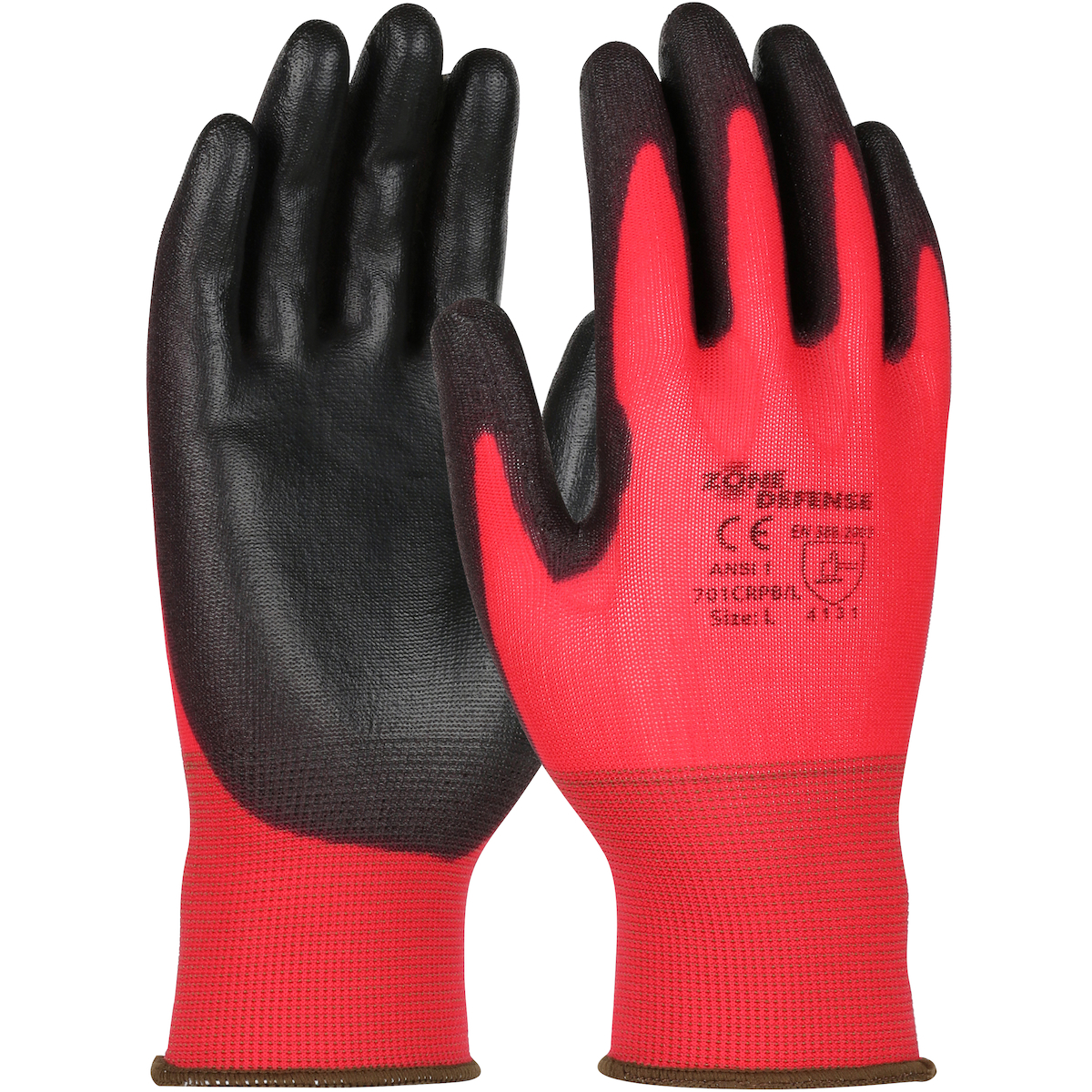 SEAMLESS KNIT NYLON GLOVE WITH POLYURETHANE COATED SMOOTH GRIP ON PALM & FINGERS