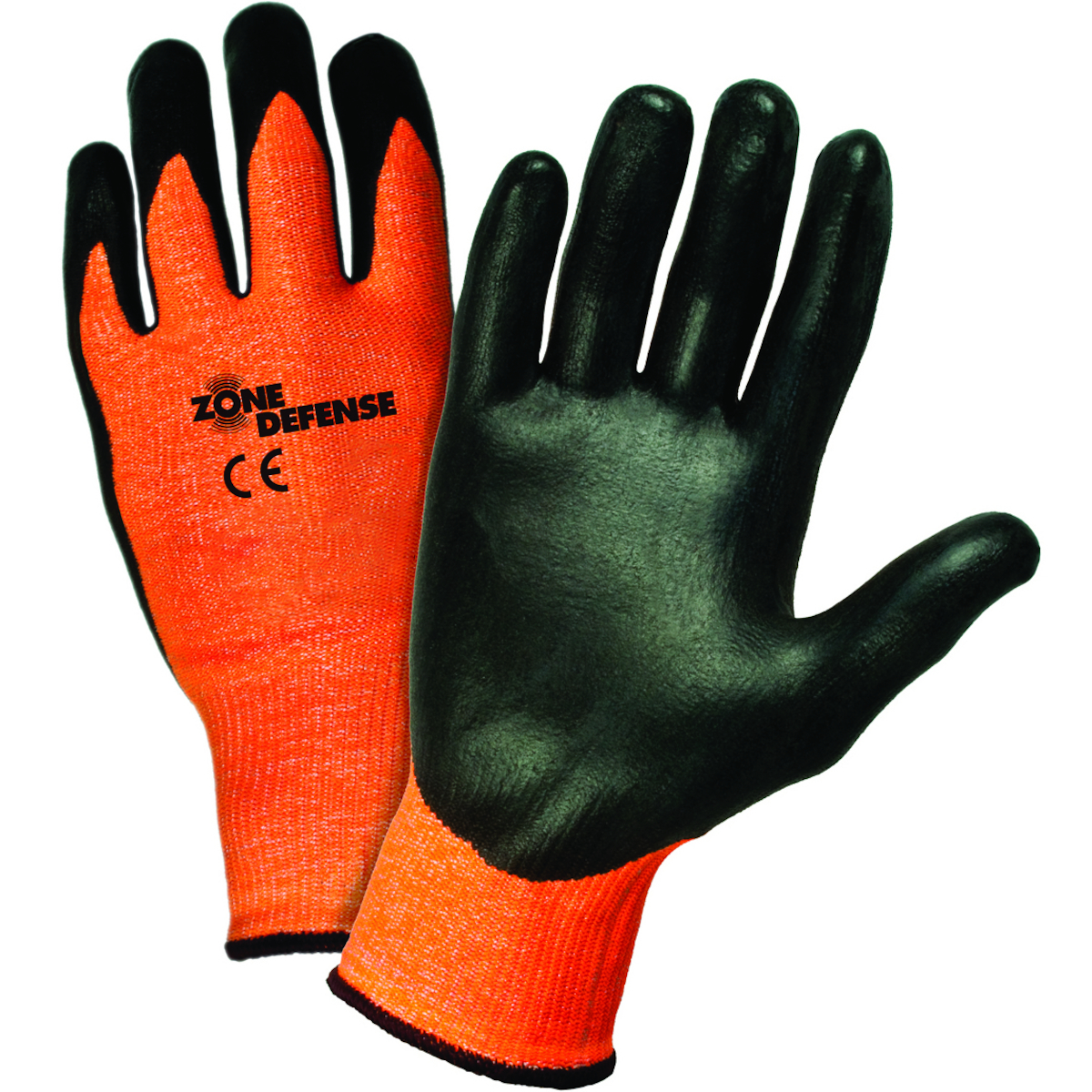 HI-VIS SEAMLESS KNIT HPPE BLENDED GLOVE WITH NITRILE FOAM GRIP ON PALM & FINGERS