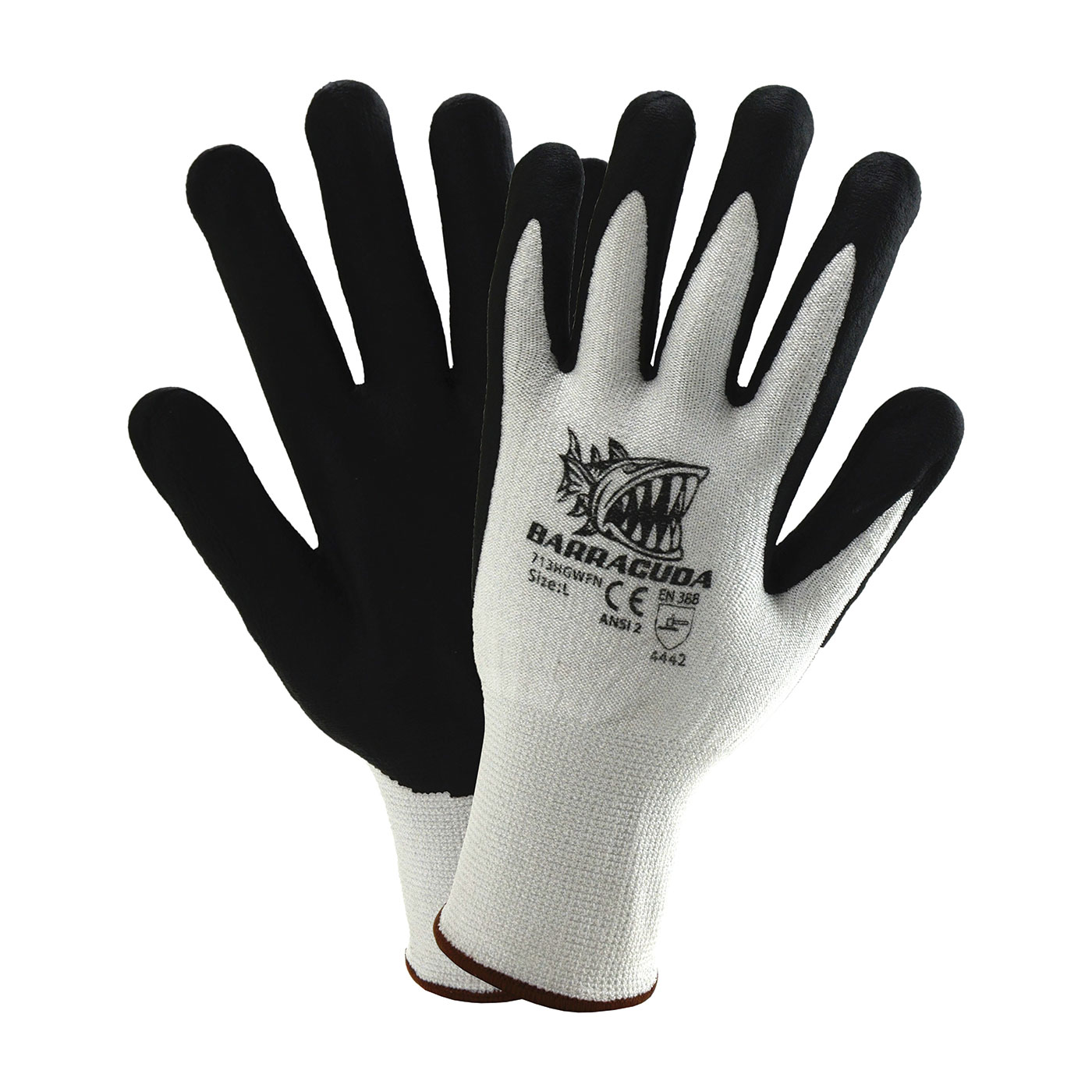 SEAMLESS KNIT HPPE BLENDED GLOVE WITH NITRILE COATED FOAM GRIP ON PALM & FINGERS