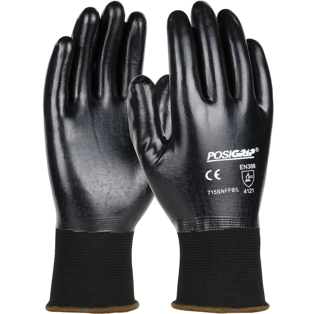 SEAMLESS KNIT NYLON GLOVE WITH NITRILE COATED SMOOTH GRIP ON FULL HAND