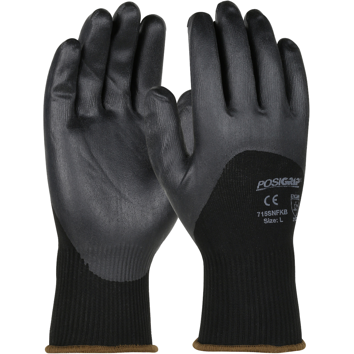 SEAMLESS KNIT NYLON GLOVE WITH NITRILE COATED FOAM GRIP ON PALM, FINGERS & KNUCKLES
