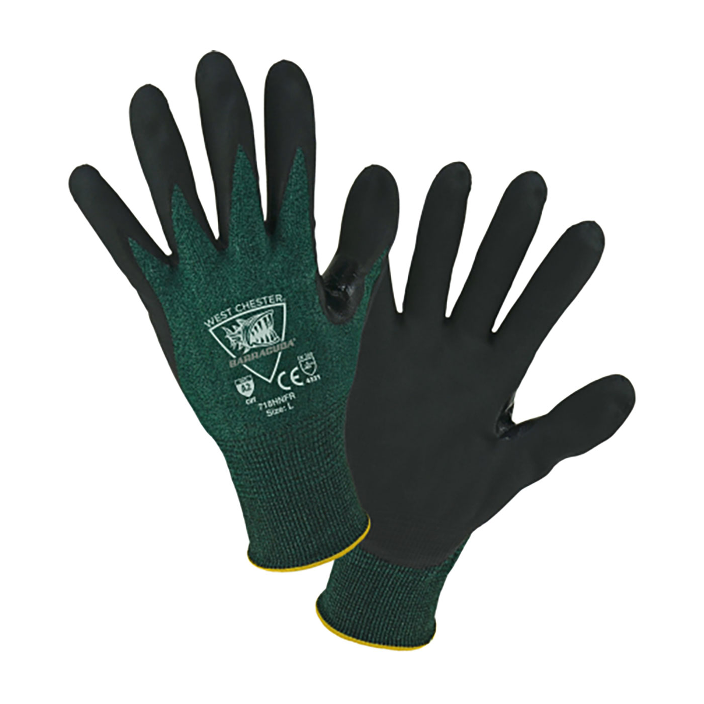 SEAMLESS KNIT HPPE BLENDED GLOVE WITH NITRILE COATED FOAM GRIP ON PALM & FINGERS
