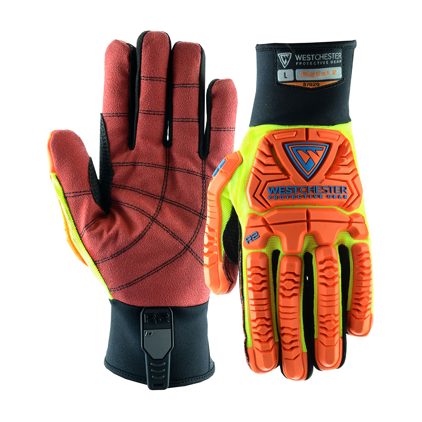SYNTHETIC LEATHER PALM WITH PVC GRIP AND FABRIC BACK - TPR IMPACT PROTECTION