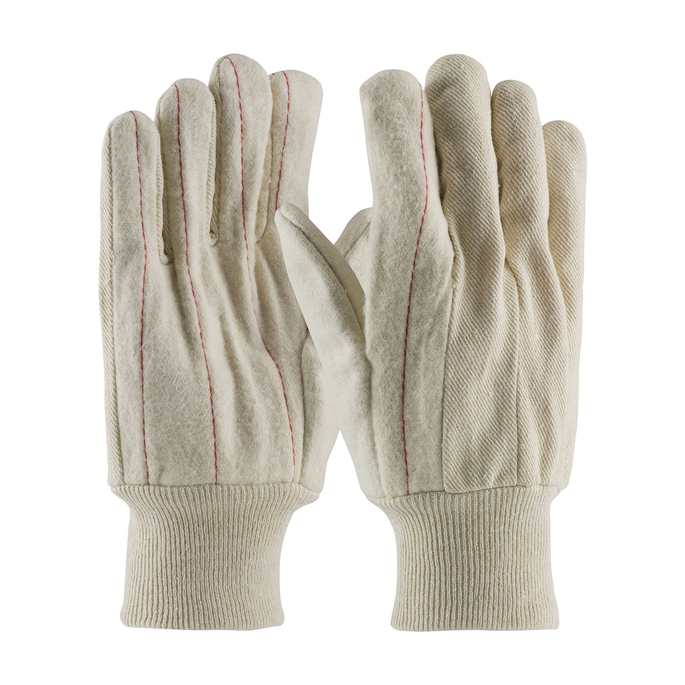 COTTON CANVAS DOUBLE PALM GLOVE WITH NAP-OUT FINISH - KNITWRIST