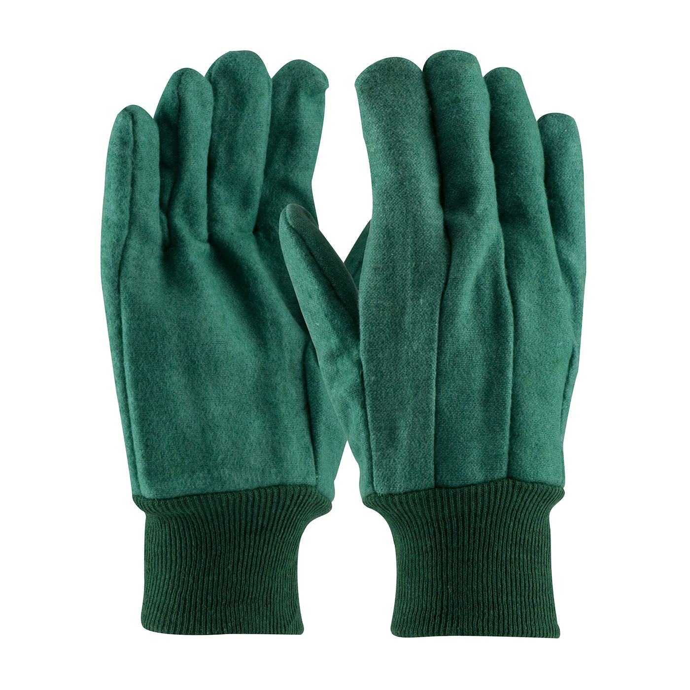PREMIUM GRADE COTTON CHORE GLOVE WITH DOUBLE LAYER PALM/BACK AND NAP-OUT FINISH - KNITWRIST