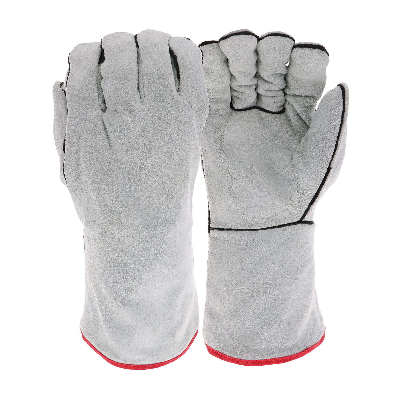 SPLIT COWHIDE LEATHER WELDER`S GLOVE WITH COTTON LINER
