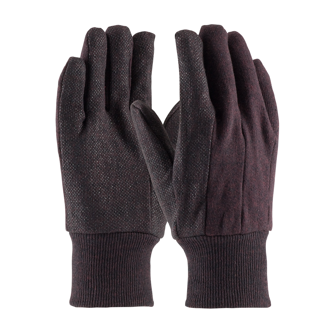 REGULAR WEIGHT POLYESTER/COTTON JERSEY GLOVE WITH PVC DOTTED GRIP - MEN`S