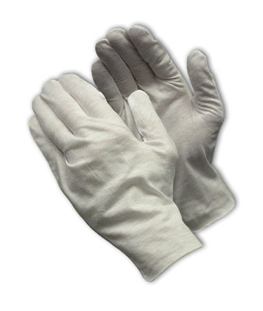 MEDIUM WEIGHT COTTON LISLE INSPECTION GLOVE WITH UNHEMMED CUFF - 10.5"