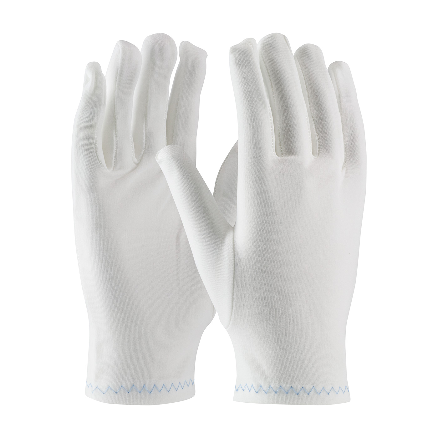 HEAVY WEIGHT STRETCH NYLON INSPECTION GLOVE WITH ZIG-ZAG STITCHED ROLLED HEM - FULL FASHION PATTERN