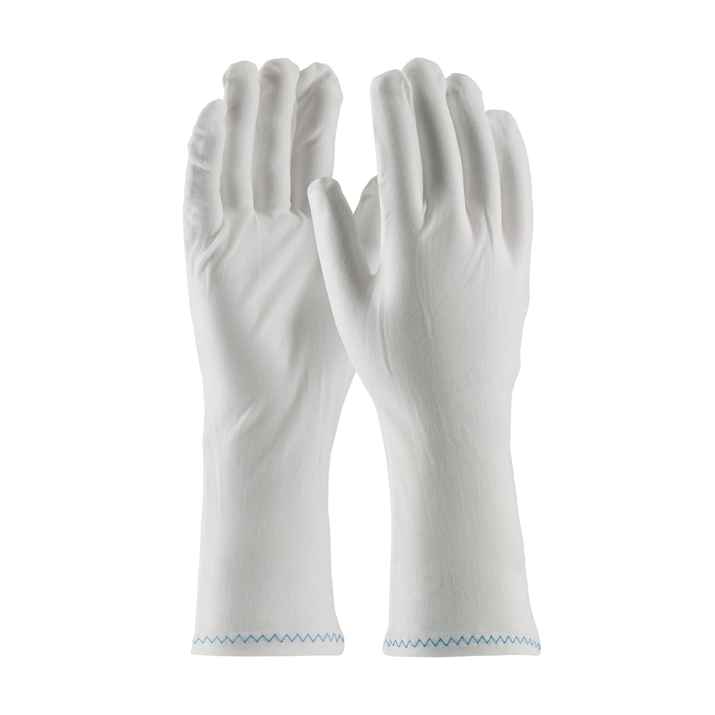 STRETCH NYLON INSPECTION GLOVE WITH ZIG-ZAG STITCHED ROLLED HEM - 12"