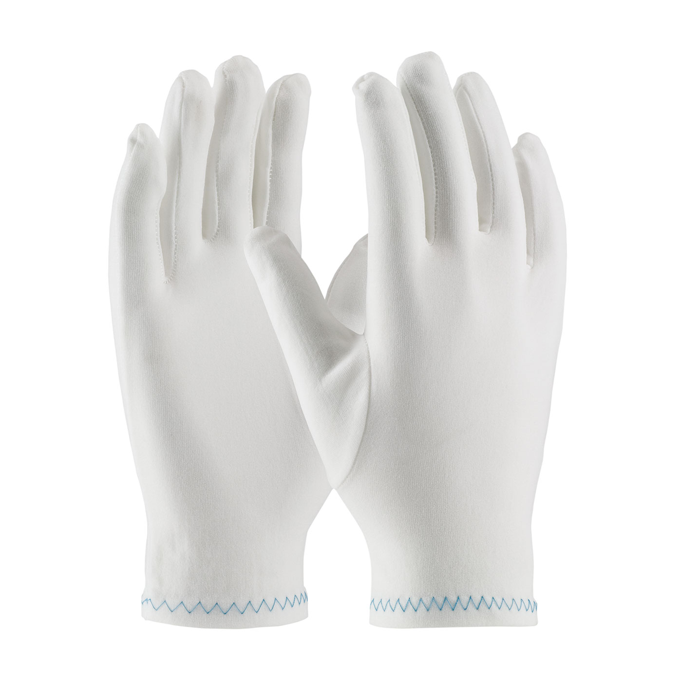 REGULAR WEIGHT STRETCH NYLON INSPECTION GLOVE WITH ZIG-ZAG STITCHED ROLLED HEM - FULL FASHION PATTERN