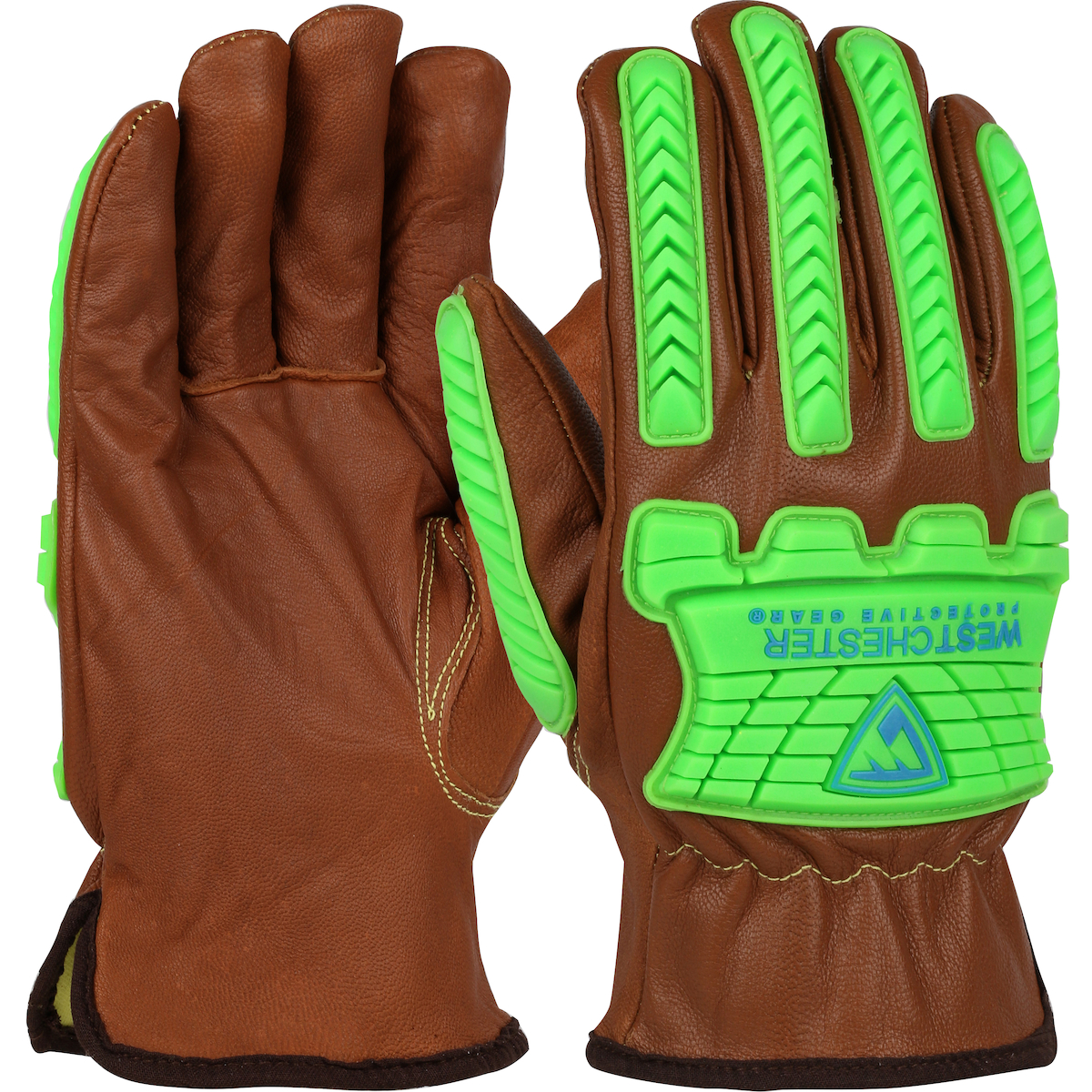 OIL ARMORâ„¢ FINISH TOP GRAIN GOATSKIN LEATHER DRIVERS GLOVE WITH PARA-ARAMID LINING AND TPR IMPACT PROTECTION - KEYSTONE THUMB