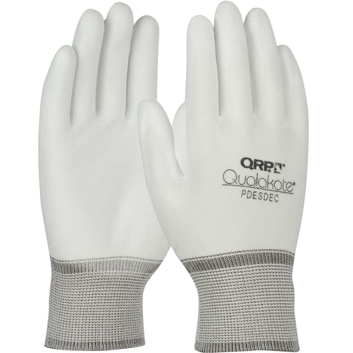 SEAMLESS KNIT NYLON GLOVE WITH POLYURETHANE COATED MICROFOAM GRIP ON PALM & FINGERTIPS