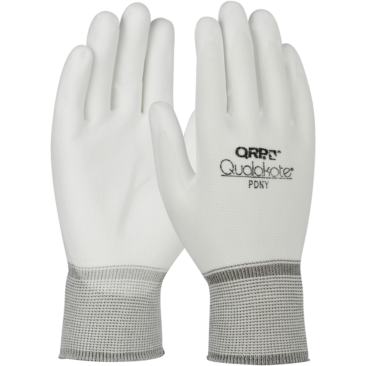 SEAMLESS KNIT NYLON GLOVE WITH POLYURETHANE GRIP ON PALM & FINGERS