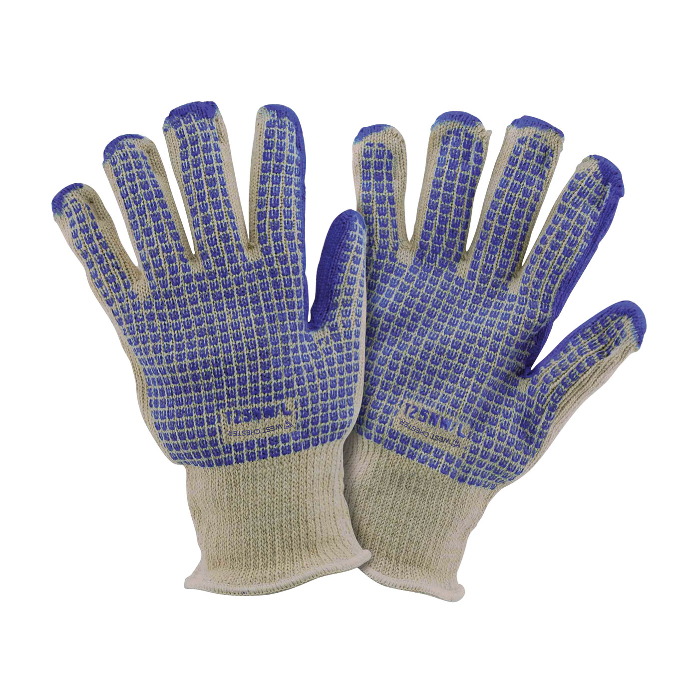 DOUBLE-LAYERED TERRY CLOTH SEAMLESS KNIT HOT MILL GLOVE WITH DOUBLE-SIDED NITRILE W PATTERN COATING