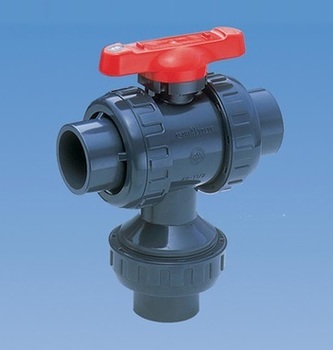 PVC/EPDM 3-WAY B VLV 3/4"CHEMPRO