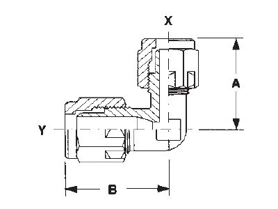PFA UNION EL 3/8" X 1/2"