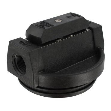 FLTR HSG CAP 3/4"BLK W/PRESS REL