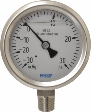 SS PRESS GAUGE -30 TO 30 PSI
