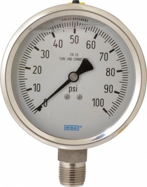 PRM PRESS GAUGE 100 PSI 4" FACE