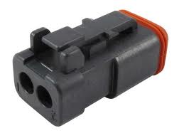 MALE PLUG, DT, 2 WAY, GRAY, CAVITY 2,SIZE 16