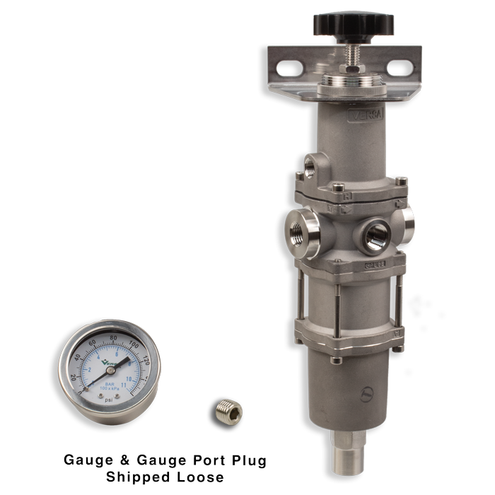 FILTER REGULATOR ASY W/GAUGE AND KNOB, SST