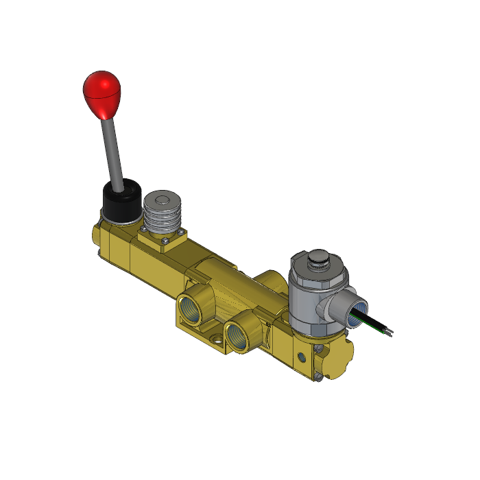 VALVE, 3-WAY, BRASS, 24VDC