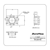 DuroFlow Port Connector for DuroFlow Model 4506 - Short - 4" Line Size -2